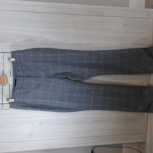 Gray & Blue Plaid Slacks